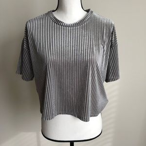 FOREVER 21 SILVER CROP TOP